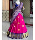 Rani Pink Silk Zari Lehenga with Banarasi Silk Dupatta