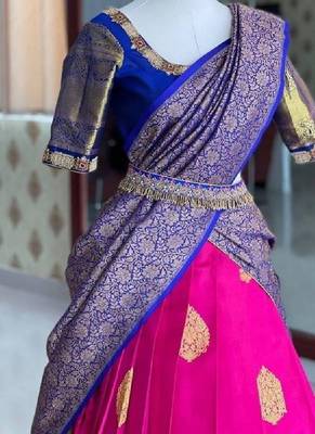 Rani Pink Silk Zari Lehenga with Banarasi Silk Dupatta 2