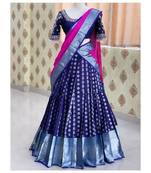 Royal Blue Silk Zari Lehenga with Banarasi Silk Dupatta