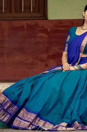 Blue Silk Zari Lehenga with Banarasi Silk Dupatta
