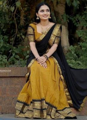 Yellow Silk Zari Lehenga with Banarasi Silk Dupatta 2