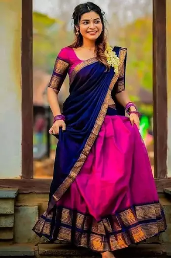 Rani Pink Silk Zari Lehenga with Banarasi Silk Dupatta