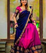 Rani Pink Silk Zari Lehenga with Banarasi Silk Dupatta