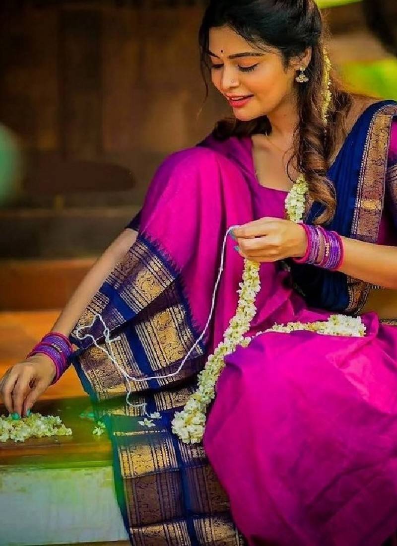 Rani Pink Silk Zari Lehenga with Banarasi Silk Dupatta