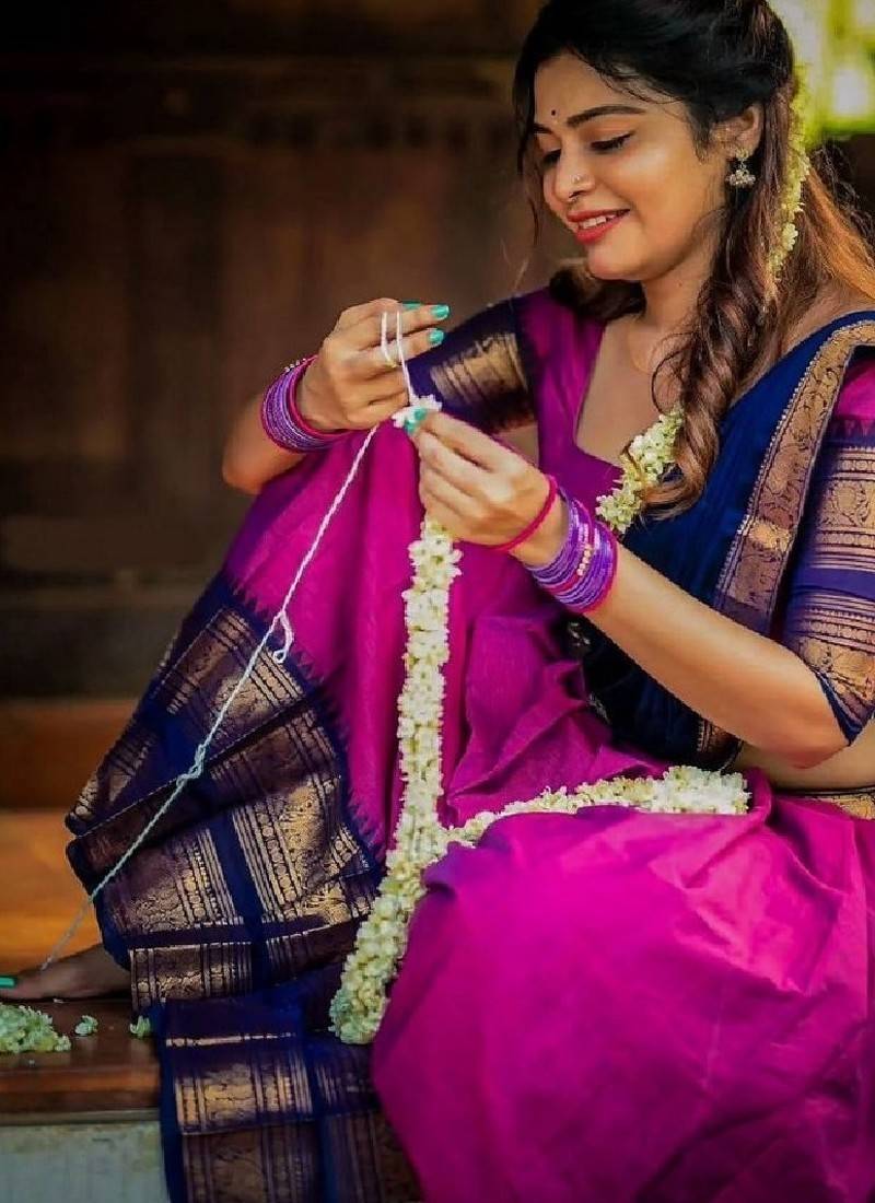 Rani Pink Silk Zari Lehenga with Banarasi Silk Dupatta
