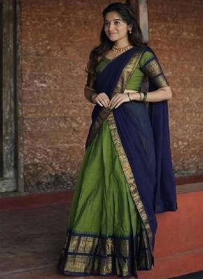 Green Silk Zari Lehenga with Banarasi Silk Dupatta 1