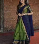 Green Silk Zari Lehenga with Banarasi Silk Dupatta