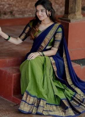 Green Silk Zari Lehenga with Banarasi Silk Dupatta 2
