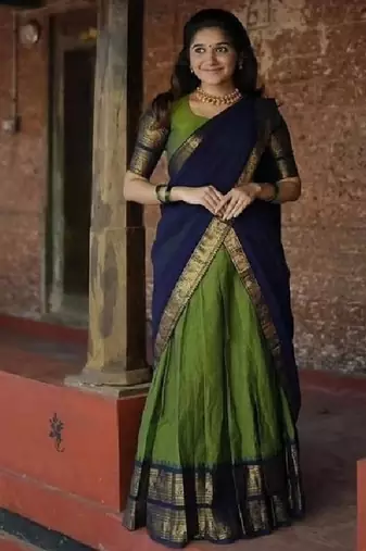 Green Silk Zari Lehenga with Banarasi Silk Dupatta