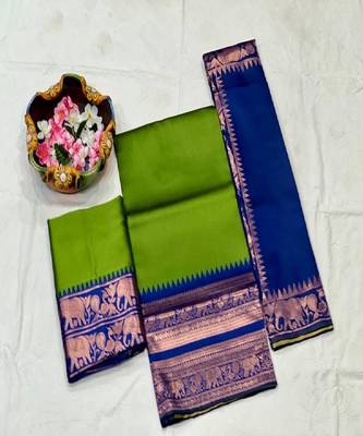 Green Silk Zari Lehenga with Banarasi Silk Dupatta 4