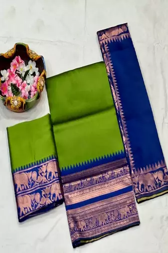 Green Silk Zari Lehenga with Banarasi Silk Dupatta