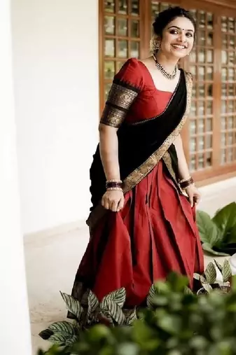 Marron Silk Zari Lehenga with Banarasi Silk Dupatta