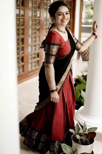 Marron Silk Zari Lehenga with Banarasi Silk Dupatta