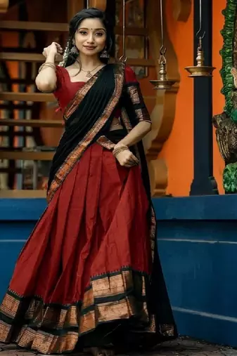 Maroon Silk Zari Lehenga with Banarasi Silk Dupatta