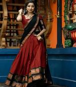Maroon Silk Zari Lehenga with Banarasi Silk Dupatta