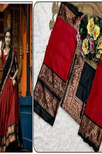Maroon Silk Zari Lehenga with Banarasi Silk Dupatta