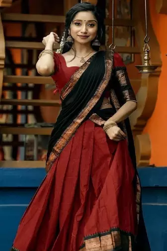 Maroon Silk Zari Lehenga with Banarasi Silk Dupatta