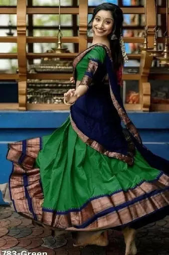 Green Silk Zari Lehenga with Banarasi Silk Dupatta