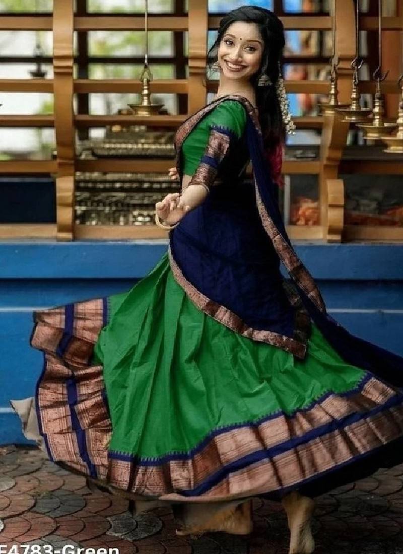Green Silk Zari Lehenga with Banarasi Silk Dupatta