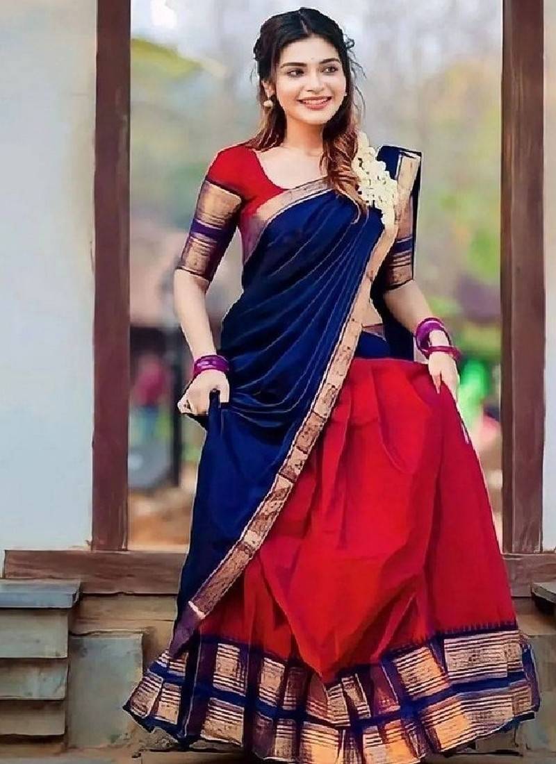 Red Silk Zari Lehenga with Banarasi Silk Dupatta