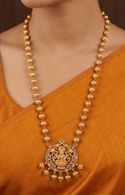 Golden nellikkai mala Medium length with Laxmi pendant temple jewellery one gram gold No.1395 1