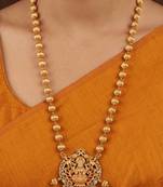 Golden nellikkai mala Medium length with Laxmi pendant temple jewellery one gram gold No.1395