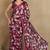 Mirchi fashion women's red floral printed chiffon saree with unstitched blouse piece