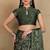 Mirchi fashion women's green floral printed chiffon saree with unstitched blouse piece