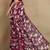 Mirchi fashion women's red floral printed chiffon saree with unstitched blouse piece