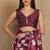 Mirchi fashion women's red floral printed chiffon saree with unstitched blouse piece