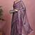 Mirchi fashion women's magenta floral printed chiffon saree with unstitched blouse piece