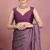 Mirchi fashion women's magenta floral printed chiffon saree with unstitched blouse piece