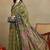 Mirchi fashion women's green ikkat block print viscose cotton saree with unstitched blouse piece