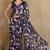 Mirchi fashion women's purple floral printed chiffon saree with unstitched blouse piece