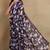 Mirchi fashion women's purple floral printed chiffon saree with unstitched blouse piece