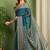 Mirchi fashion women's teal paisley kalamkari print chiffon saree with unstitched blouse piece