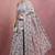 Mirchi fashion women's grey floral printed cotton blend saree with unstitched blouse piece
