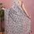 Mirchi fashion women's grey floral printed cotton blend saree with unstitched blouse piece
