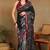 Mirchi fashion women's black madhubani,ethnic printed viscose cotton saree with unstitched blouse piece