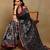 Mirchi fashion women's black madhubani,ethnic printed viscose cotton saree with unstitched blouse piece