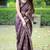 Mirchi fashion women's wine ajrakh printed chiffon saree with unstitched blouse piece
