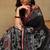 Mirchi fashion women's black madhubani,ethnic printed viscose cotton saree with unstitched blouse piece