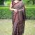 Mirchi fashion women's maroon ajrakh printed chiffon saree with unstitched blouse piece