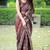 Mirchi fashion women's maroon ajrakh printed chiffon saree with unstitched blouse piece