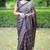 Mirchi fashion women's blue ajrakh printed chiffon saree with unstitched blouse piece