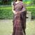 Mirchi fashion women's maroon ajrakh printed chiffon saree with unstitched blouse piece