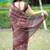 Mirchi fashion women's maroon ajrakh printed chiffon saree with unstitched blouse piece