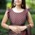 Mirchi fashion women's maroon ajrakh printed chiffon saree with unstitched blouse piece