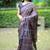 Mirchi fashion women's blue ajrakh printed chiffon saree with unstitched blouse piece