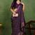 Mirchi fashion women's wine kalamkari floral print cotton silk,silk blend saree with unstitched blouse piece